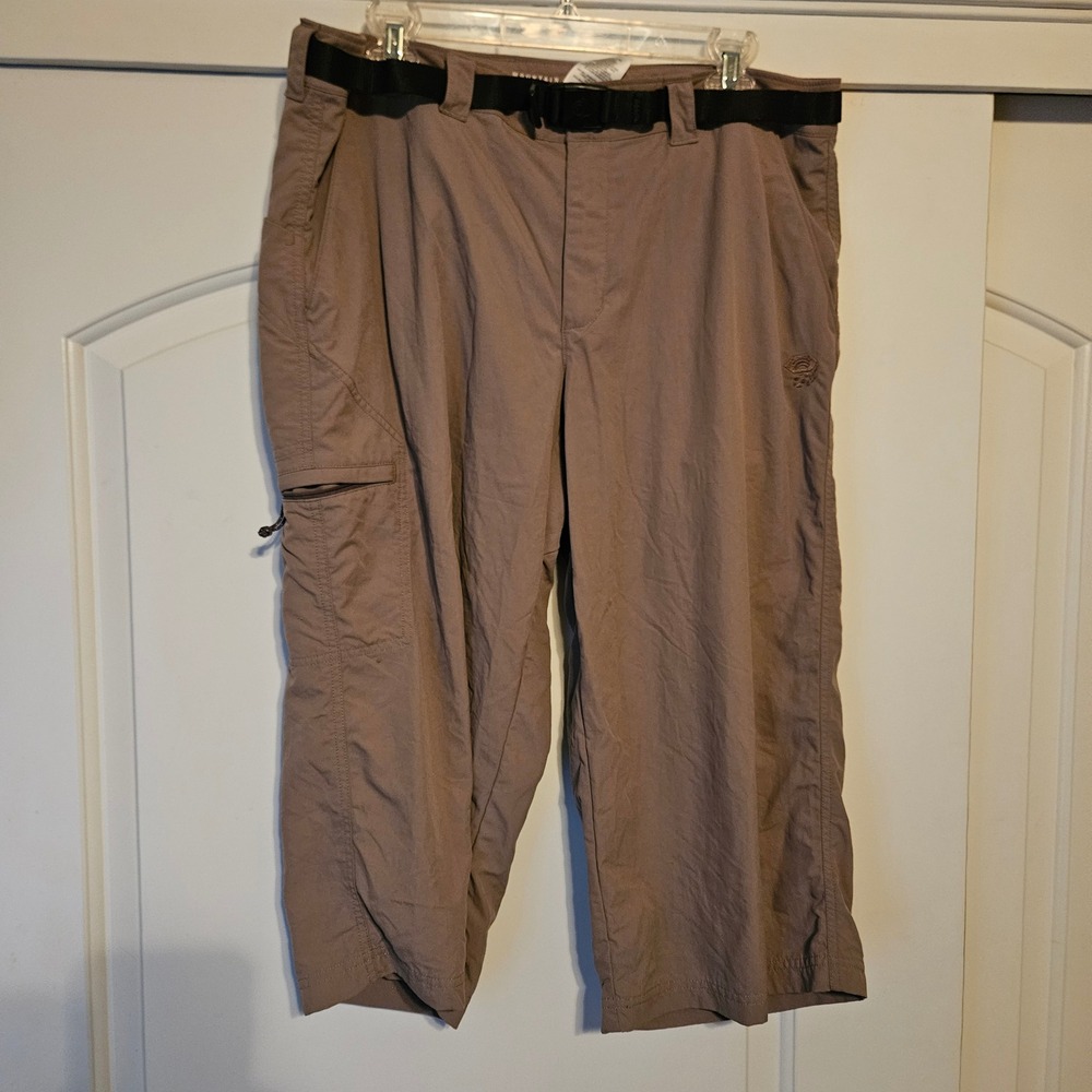 Mountain Hardwear Hiking Pants Mens 36 Brown Nylon Hiking Belt Capri Gorpcore
